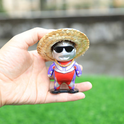 Cute Fat Ultraman Tiga Action Figure Gift For Kids Collections Car Ornament Sunglasses Straw Hat Toys For Kids