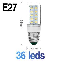 【❁】 PakDecor ฐานโคมไฟแบบยืดหยุ่นคู่พร้อมหลอดไฟ LED ทรงข้าวโพด AC85-265V AC220V สวิตช์ที่ยึดโคมไฟปลั๊กแบบยุโรป E27 30 36 56 72 89LEDs หลอดไฟ