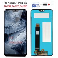 【✴COD✴】 jing0saf หน้าจอสัมผัส Lcd-Display สำหรับ Nokia X6 6.1 Plus ประกอบ Digitizer อะไหล่ซ่อมสำรอง Ta-1099 Ta-1103 Ta-1083 Ta-1099