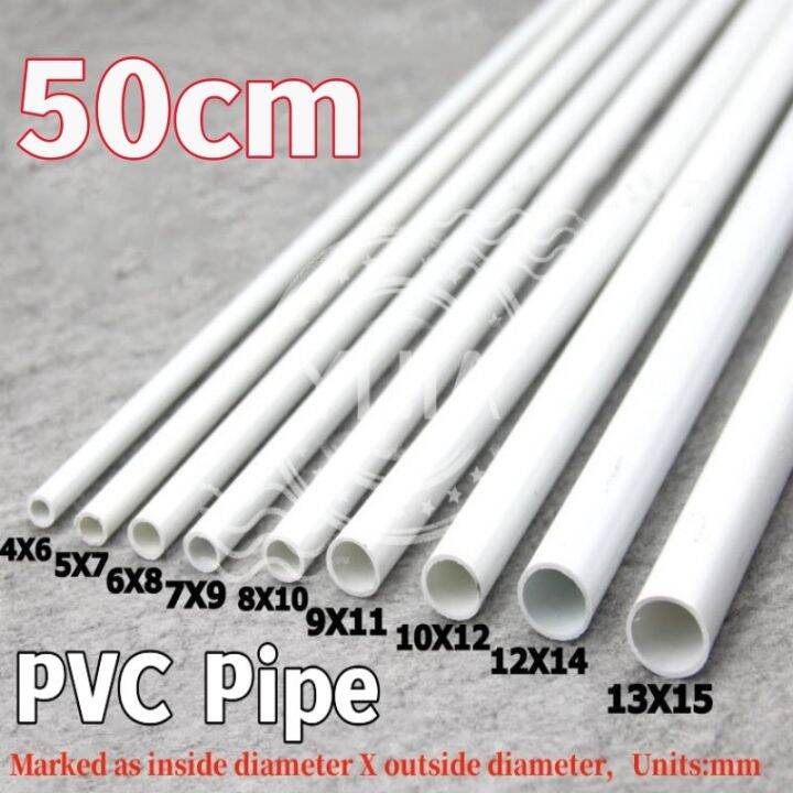 Length 50cm Outer Diameter 6 14mm PVC Pipe Fish Tank Drainpipe Water