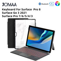 JOMAA เคสคีย์บอร์ดบลูทูธสำหรับกูเกิ้ล,สำหรับ Surface Pro 8/Surface Go 3 2021/Surface Pro 7/6/5/4/3คีย์บอร์ดไร้สายถอดออกได้แป้นพิมพ์กับทัชแพดบลูทูธ