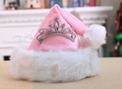 หมวกคริสมาส สีชมพู หมวก คริสมาส เจ้าหญิง หมวกแซนตี้ หมวกซานต้า หมวกสีชมพู Pink Princess Santy Santa Christmas Party Hat