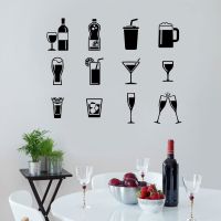 【LZ】┅▤✌  Vinyl bar wall stickers glass stickers beverage alcohol restaurant wall art decoration bar and tavern decoration stickers jb6