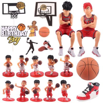 ๑❁ﺴ Boys basketball boy cake decoration furnishing articles slamdunk theme birthday baking shoes plug-in