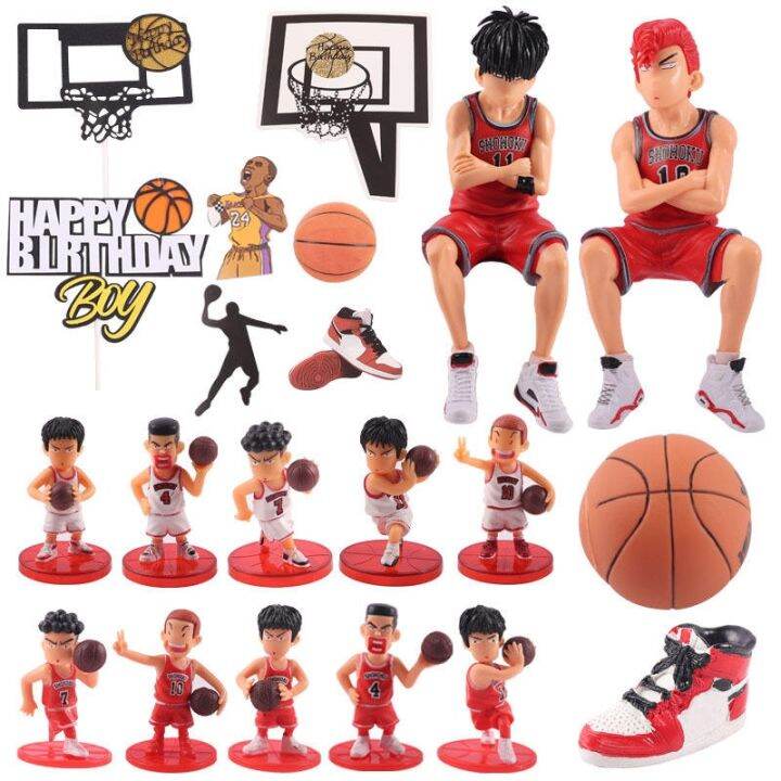 ๑-boys-basketball-boy-cake-decoration-furnishing-articles-slamdunk-theme-birthday-baking-shoes-plug-in