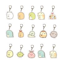 จี้พวงกุญแจอะคริลิคมุมชีวภาพ Sumikko Gurashi ญี่ปุ่นตุ๊กตาสัตว์สัตว์การ์ตูนของขวัญสุดน่ารักสำหรับเด็กผู้หญิง