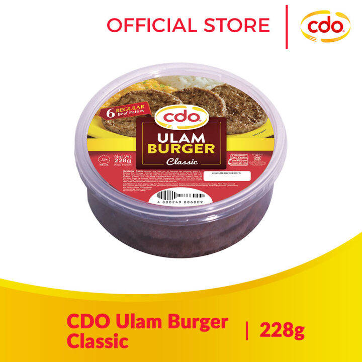 CDO Ulam Burger Classic Regular 228g Lazada PH