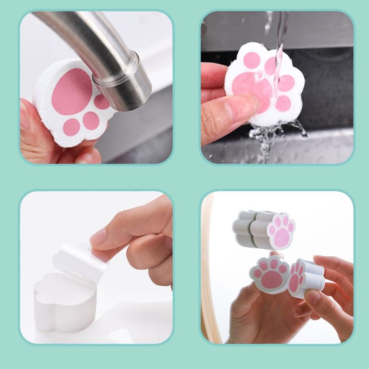 hot-mirror-glass-claw-adhesive-cleaning-cats-sponge-brushes-cleaner-faucet-bathtub