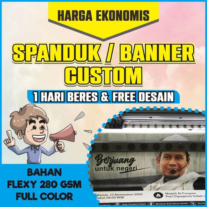 [CUSTOM]CETAK SPANDUK/ CETAK BANNER/ CETAK BALIGHO/ CUSTOMBahan Flexy ...