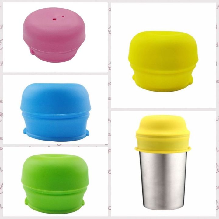 IVY Elastic Silicone Sippy Cup Lid With Straw Hole Spill-Proof Straw Cup  Cover Leakproof Colorful Babies/Toddlers