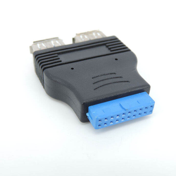 qkkqla-shop-1pcs-dual-port-usb-3-0-to-motherboard-mainboard-internal-20pin-header-adapter-20-pins-to-2-x-usb-a-female