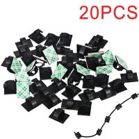 20Pcs 3M Adjustable Self-Adhesive Wire Cable Ties Cable Manager Cable holder Line Holder Organizer Fixing clip Black White