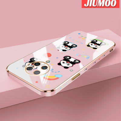 เคส JIUMOO สำหรับ Xiaomi MI POCO F2 Pro Redmi K30 Pro Zoom เคสลายการ์ตูนแพนด้าน่ารักขอบสี่เหลี่ยมใหม่บางเฉียบหรูหราชุบเคสนิ่มใส่โทรศัพท์เคสกันกระแทกซิลิโคนคลุมทั้งหมดป้องกันเลนส์กล้อง