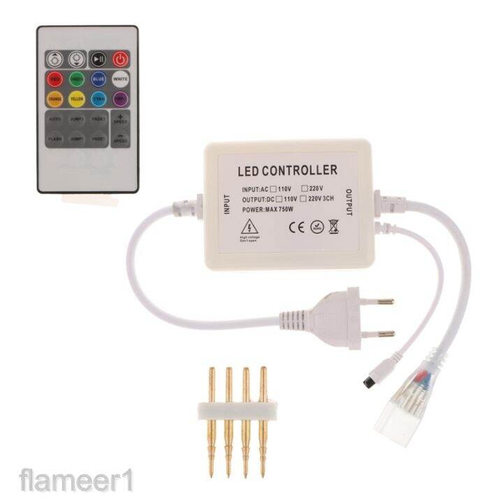 20-key-led-rf-รีโมทควบคุม-rgb-หรี่แสงได้สําหรับสายไฟ-led-220-v-ปลั๊ก-eu