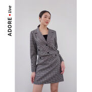 Blazer crop 2 khuy kẻ vintage 2LBL3019 ADOREDRESS