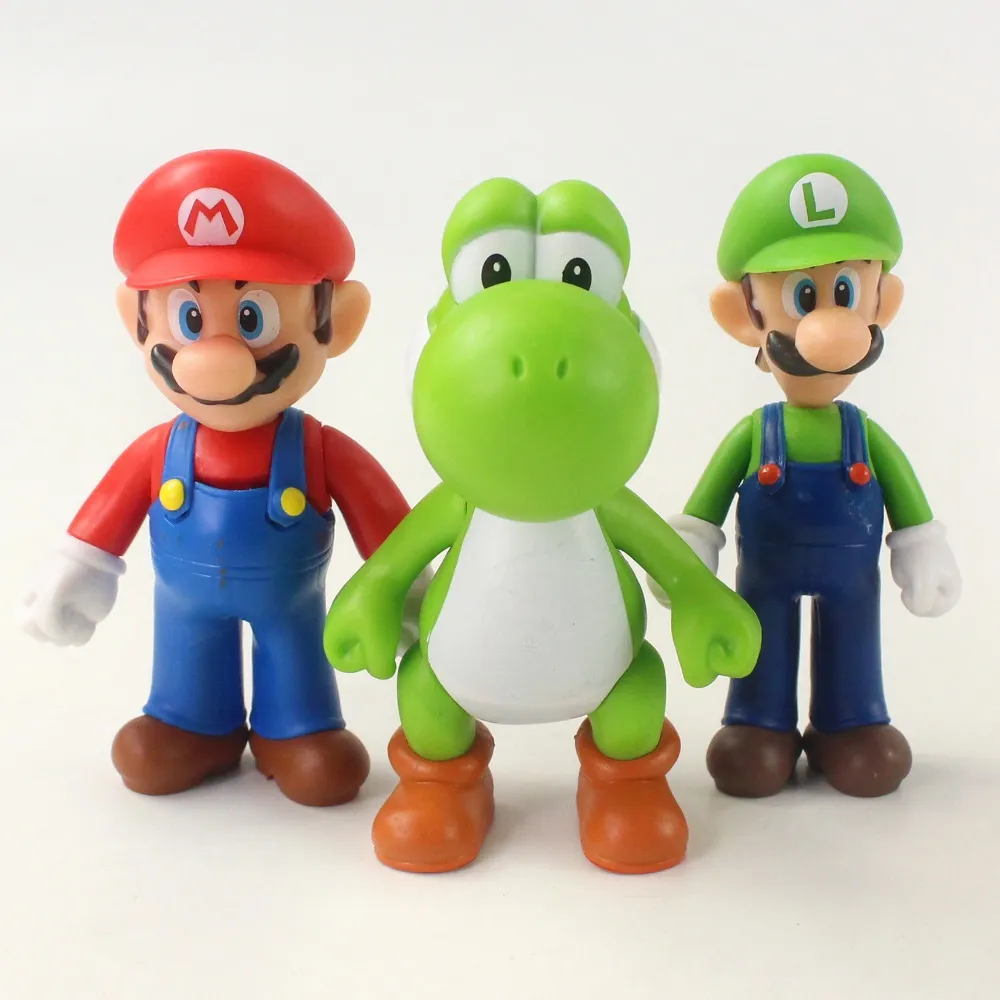 3Pcs Super Mario Toys Mario Luigi Yoshi Mario Bros Pvc Action Figures Toy  Cake Decoration Topper Toy | Lazada Ph
