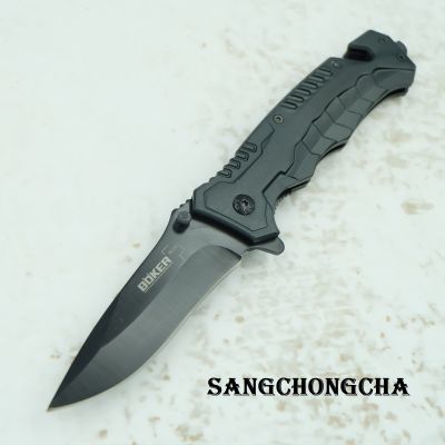 Sangchongcha NB021-Tip มีดพับพกพา มีดเดินป่า มีดพก มีดพับ มีดแคมป์ปิ้ง ขนาด21ซม. Stainless steel ระบบดีดใบมีด