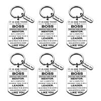 6Pcs Boss Day Gifts for Office Keychain Thank You Boss Gift for Coworker Mentor Leader Birthday Leaving Going Gifts