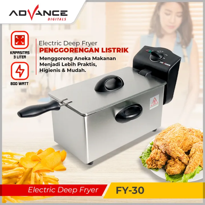 【Dikirim Dari Jakarta + Dukung COD】Advance 3 Liter Electric Deep Fryer