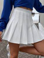 【CC】 Waist Pleated Skirt for Korean Preppy Fashion A-line Skirts Skort