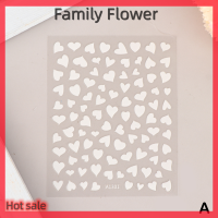 Family Flower Flash Sale สติกเกอร์หัวใจกลวงสำหรับเล็บทองความรักสีชมพูสำหรับผู้หญิงตัวเลื่อนตกแต่งเล็บอุปกรณ์ทำเล็บโฮโลแกรม