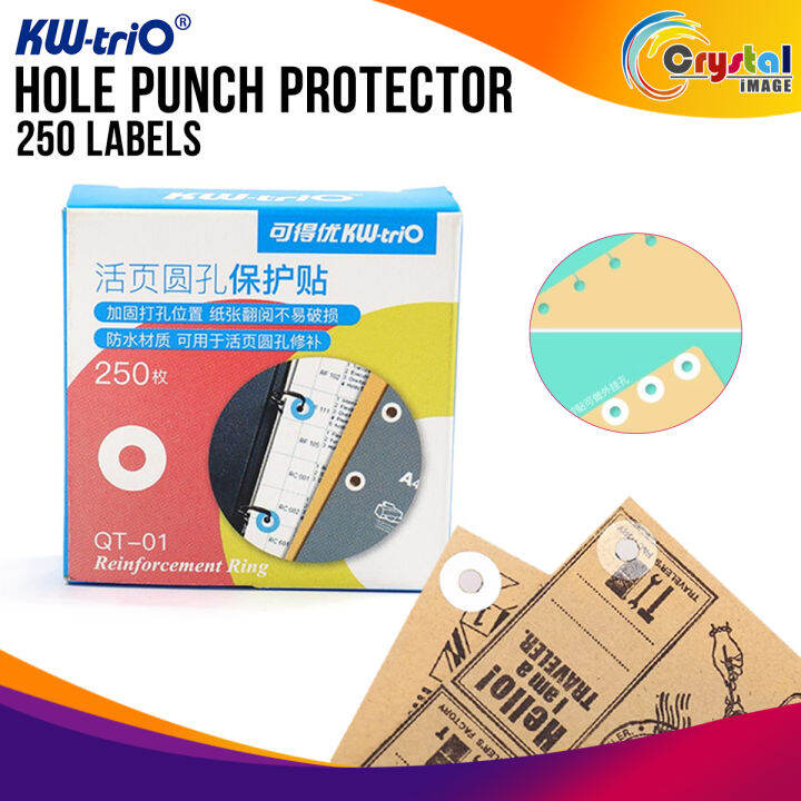 Kw Trio Hole Punch Protector Loose Leaf 250 Self Adhesive Labels Paper Hole Reinforcement 7784