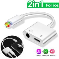 2in1 Audio Adapter for iPhone 11 12 Pro Max XS Aux Jack Headset Lighting 3.5mm to Headphone Splitter Charging Earphone Cable