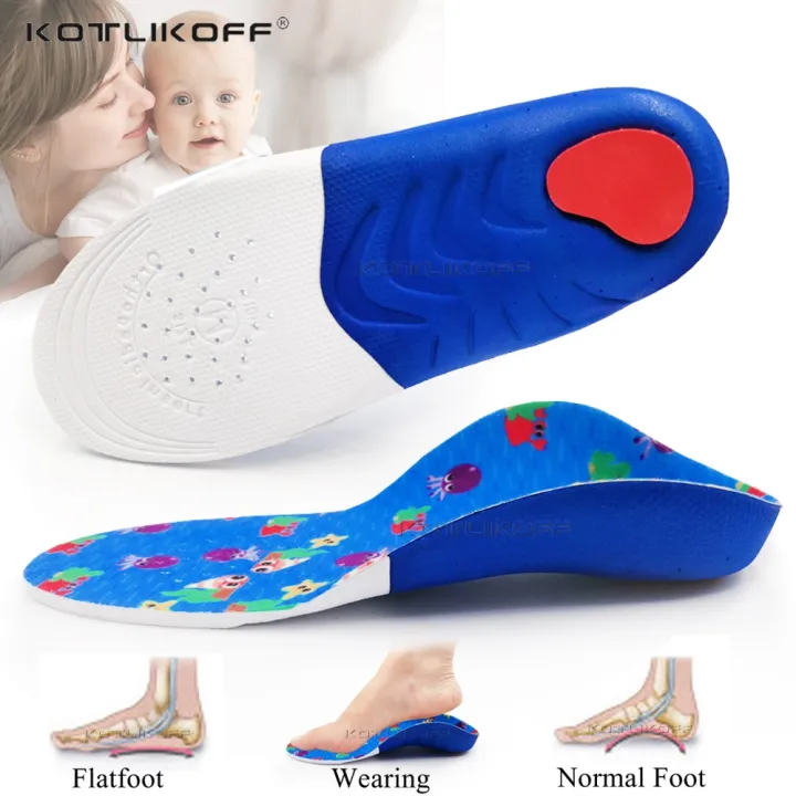 KOTLIKOFF Kids Children Flat Feet Insoles Arch Support 4cm Orthotic