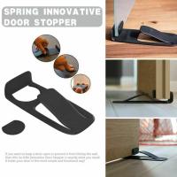 【LZ】 Creative Spring Door Stopper Properly Holds The Door Open Door Wedge Holder Multi-function Door Stopper Safety Protector