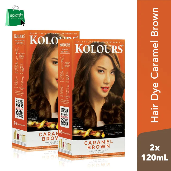 Kolours Hair Dye Caramel Brown 120ml Set of 2 | Lazada PH