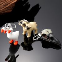 【YF】∈♕❒  Resin Three Headed Keychain Simulated Dog Statement Car