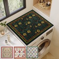 Washing Machine Dust Mat Cover Oven Microwave Dustproof Pad Kitchen Drain Pad Rug Crystal Velvet Refrigerator Tops Protecor Mat Washer Dryer Parts  Ac