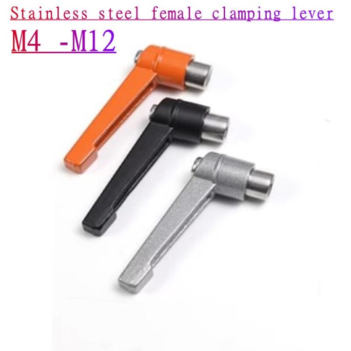 1pc-m4-m5-m6-m8-m10-m12-stainless-steel-female-clamping-knob-lever-machinery-adjustable-handle-knob-nut-nails-screws-fasteners