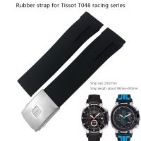 （Bar watchband）สายนาฬิกาซิลิโคนยาง21มม. สีดำขาวส้มสายนาฬิกากีฬากันน้ำสำหรับการแข่งขัน T-Race T-สร้อยข้อมือกีฬา