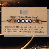 ไม่สม่ำเสมออัญมณีธรรมชาติสร้อยข้อมือหินปรับ id เชือก HOPE Letter Charm คริสตัลควอตซ์สร้อยข้อมือลูกปัดกำไลข้อมือผู้หญิง Jewelry