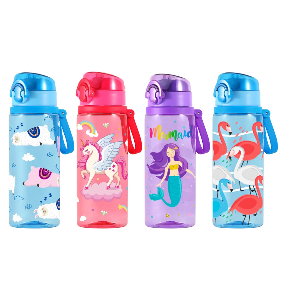 Home Tune Cute Water Bottle for School Kids Boys, BPA Free Tritan