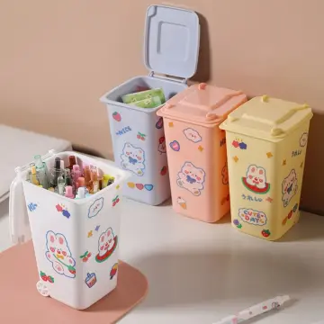 Kawaii Mini Trash Can Desktop Garbage Bin Home Office Rubbish Bin Cartoon  Cute Waste Dustbin Household Kids Room Decoration