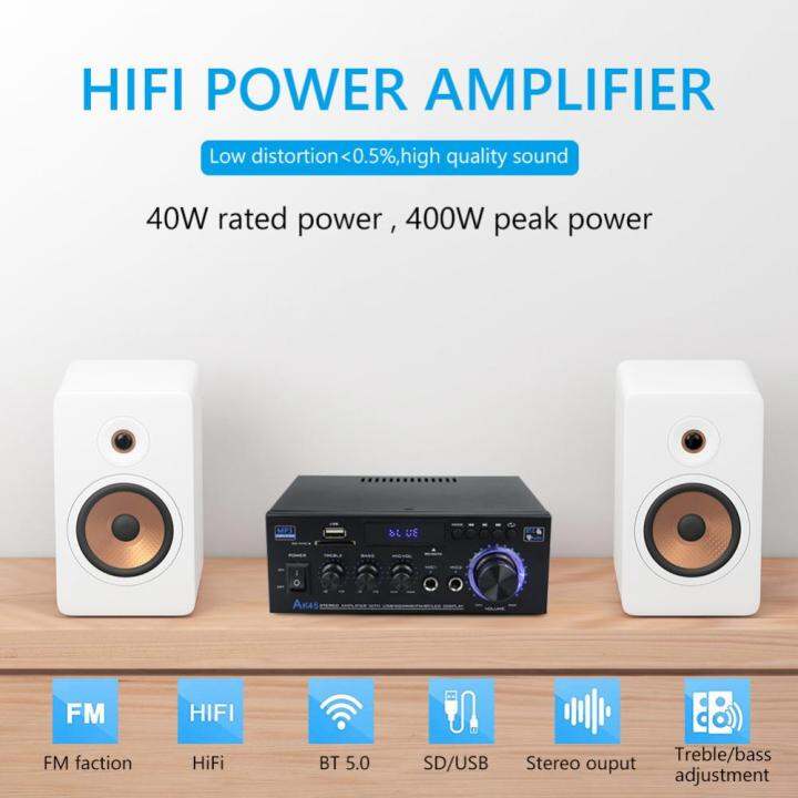 ตัวรับสัญญาณเครื่องขยายเสียงสเตอริโอ-hifi-400wx2-ak45เครื่องขยายเสียง-ตัวรับสัญญาณ-ac-90v-240v-รองรับบลูทูธ5-0สำหรับรถบ้าน