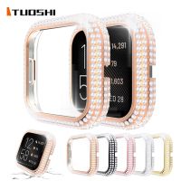 For Fitbit Versa 2 Fashion Women Rhinestone Protective Case Watch Cover Bling Hard PC Bumper Diamond Shell Thin Frame