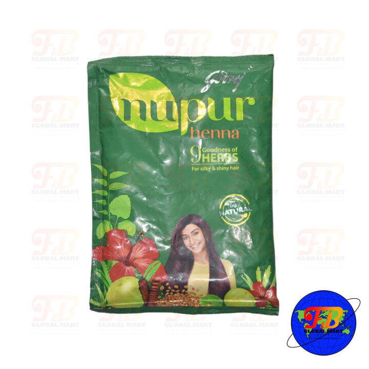 Godrej Nupur 100% Natural Henna Goodness of 9 Herbs 120g | Lazada PH