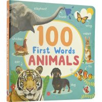 Animal theme words 100 first words animals childrens 100 words hardcover English paperboard book for 0-3 year olds enlightenment reading preschool childrens English vocabulary enlightenment picture book English original imported