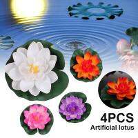 ดอกบัวประดิษฐ์เหมือนจริง Lotus ดอกบัวประดิษฐ์ดอกบัวน้ำแผ่น Lily Floating Aquarium พืชน้ำเครื่องประดับโฟมลอยตัว Lotus ดอกบัว Decor