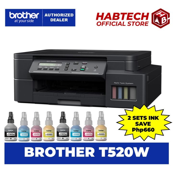 Brother DCP T520w Ink Tank Wireless 3 in 1 Printer - Print | Scan ...