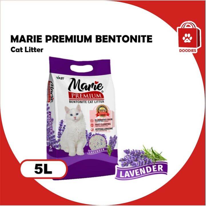 Marie Premium Bentonite Cat Litter Cat Sand Sakura, Lavender, Lemon