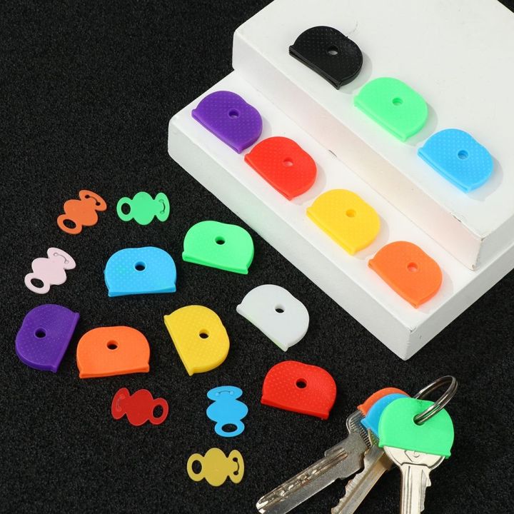 cw-12-24-32pcs-color-cap-covers-identifier-tags-soft-silicone-holder-keyring-label-keys-organizer