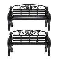 2pcs Creative Mini Park Bench Model Miniature Landscape Garden Decorative Ornament Doll House Accessories