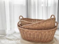 ตะกร้าแมวทรงรี มี 5 ขนาด Rattan Oval Wicker Basket