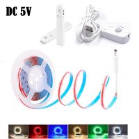 5V COB LED Strip PIR Motion Sensor Linear Lights RA 90 High Density Flexible Rope 320 LEDs/m FOB LED Light USB/Battery Powered