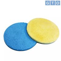 GTO แผ่นไมโครไฟเบอร์ขนาด 6 นิ้ว แพคคู่ สีเหลืองและฟ้า ใช้กับเครื่องขัดสีรถ Microfiber Pad 6" x2