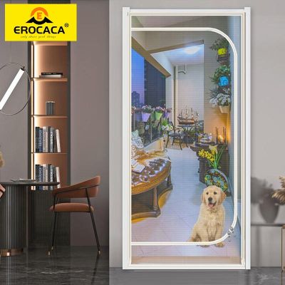 EROCACA Reinforced Cat Screen Door Pet Resistant Mesh Screen Door Pets Proof Zipper Screen Door for Living Room Bedroom Kitchen
